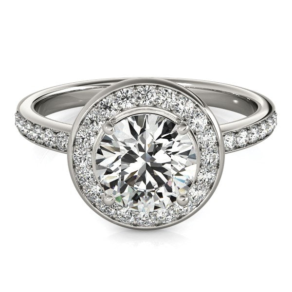 14k White Gold Round Halo Diamond Engagement Ring (1 1/2 cttw) RCJ Rings  CELESTIA LUXE JEWELLERS
