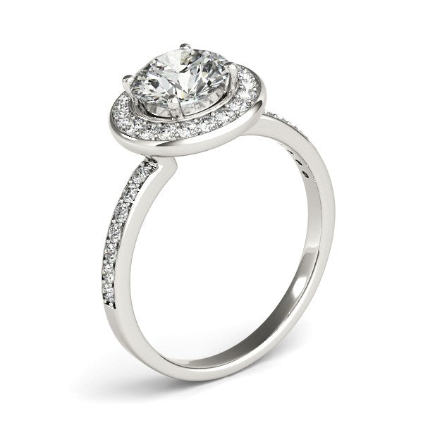 14k White Gold Round Halo Diamond Engagement Ring (1 1/2 cttw) RCJ Rings  CELESTIA LUXE JEWELLERS