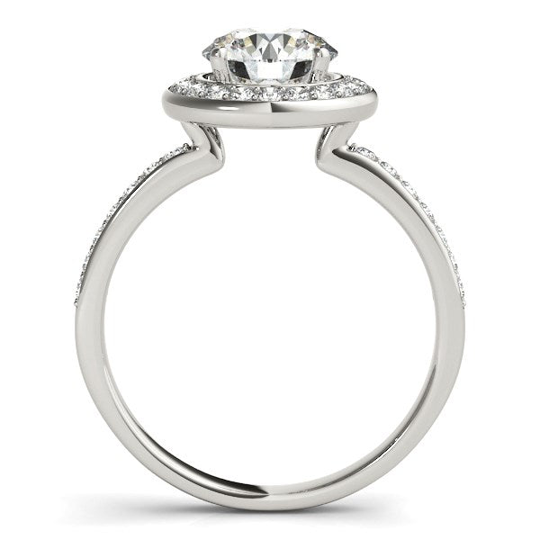 14k White Gold Round Halo Diamond Engagement Ring (1 1/2 cttw) RCJ Rings  CELESTIA LUXE JEWELLERS