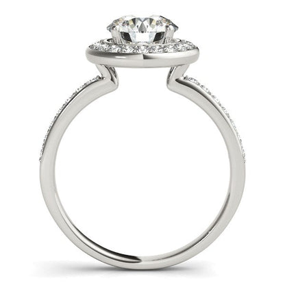 14k White Gold Round Halo Diamond Engagement Ring (1 1/2 cttw) RCJ Rings  CELESTIA LUXE JEWELLERS