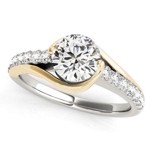 14k Two Tone Gold Split Shank Style Diamond Engagement Ring (1 1/4 cttw) RCJ Rings  CELESTIA LUXE JEWELLERS