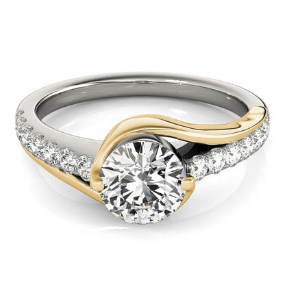 14k Two Tone Gold Split Shank Style Diamond Engagement Ring (1 1/4 cttw) RCJ Rings  CELESTIA LUXE JEWELLERS