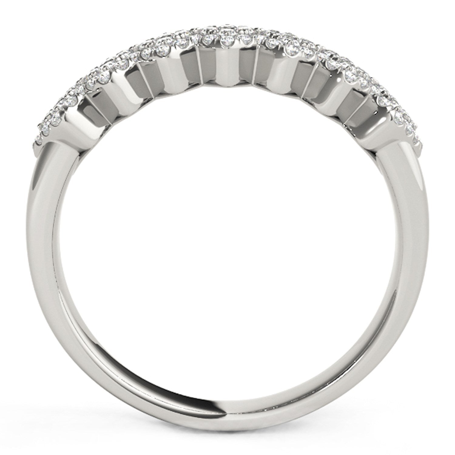 Diamond Studded Wide Multi-Diagonal Pattern Ring in 14k White Gold (5/8 cttw) RCJ Rings  CELESTIA LUXE JEWELLERS