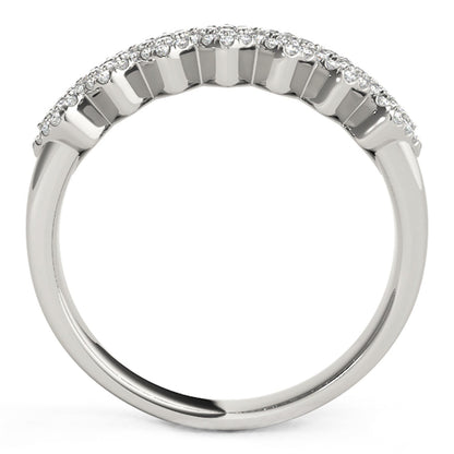 Diamond Studded Wide Multi-Diagonal Pattern Ring in 14k White Gold (5/8 cttw) RCJ Rings  CELESTIA LUXE JEWELLERS