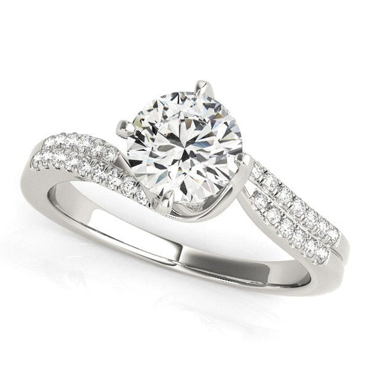 14k White Gold Spiral Design Pronged Diamond Engagement Ring (1 1/8 cttw) RCJ Rings  CELESTIA LUXE JEWELLERS