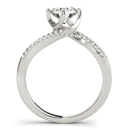 14k White Gold Spiral Design Pronged Diamond Engagement Ring (1 1/8 cttw) RCJ Rings  CELESTIA LUXE JEWELLERS