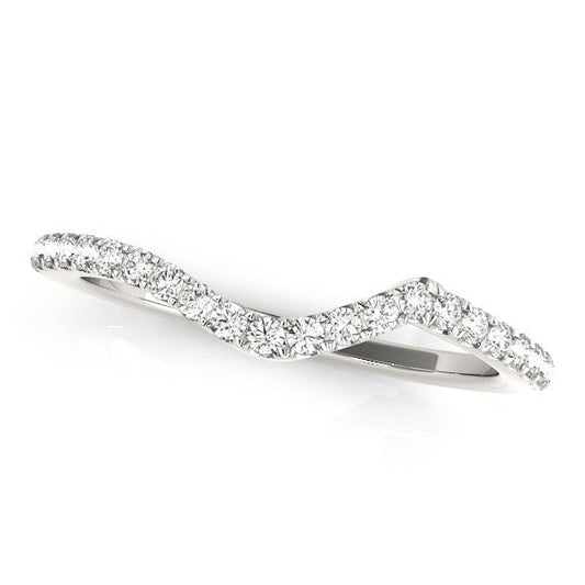 14k White Gold Modern Curved Diamond Wedding Band (1/6 cttw) RCJ Rings  CELESTIA LUXE JEWELLERS