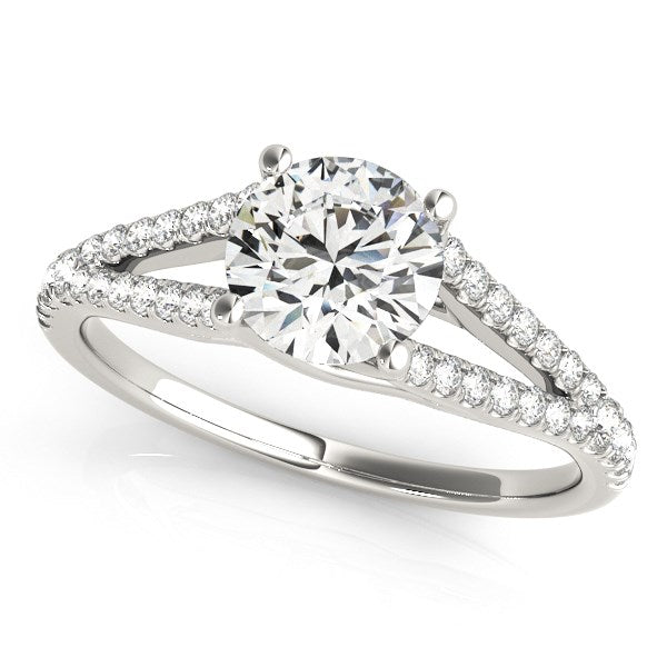 14k White Gold Split Shank Round Pronged Diamond Engagement Ring (1 1/8 cttw) RCJ Rings  CELESTIA LUXE JEWELLERS