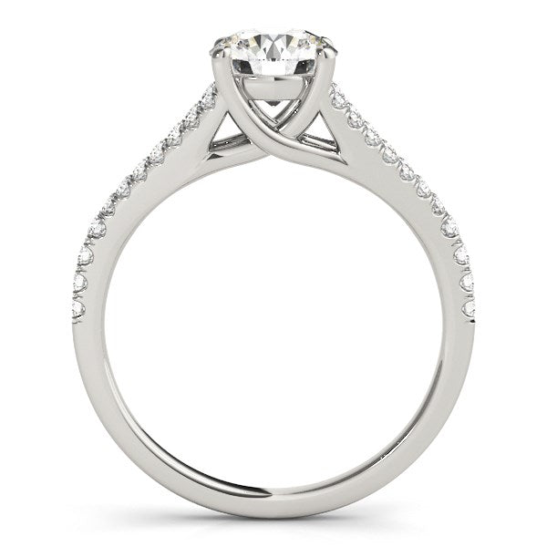 14k White Gold Split Shank Round Pronged Diamond Engagement Ring (1 1/8 cttw) RCJ Rings  CELESTIA LUXE JEWELLERS