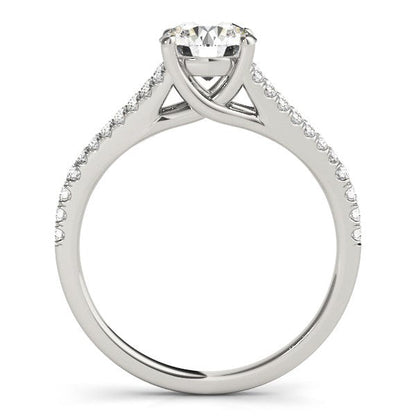 14k White Gold Split Shank Round Pronged Diamond Engagement Ring (1 1/8 cttw) RCJ Rings  CELESTIA LUXE JEWELLERS
