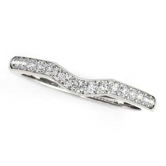 14k White Gold Curved Style Wedding Ring (1/4 cttw) RCJ Rings  CELESTIA LUXE JEWELLERS
