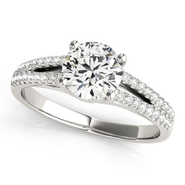 14k White Gold Split Shank Round Diamond Engagement Ring (1 1/8 cttw) RCJ Rings  CELESTIA LUXE JEWELLERS