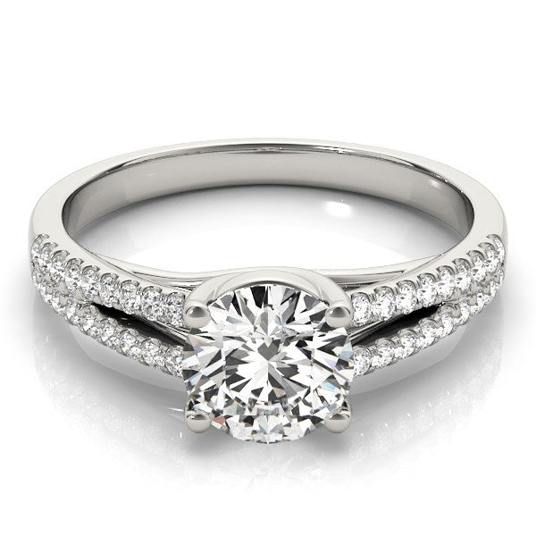 14k White Gold Split Shank Round Diamond Engagement Ring (1 1/8 cttw) RCJ Rings  CELESTIA LUXE JEWELLERS