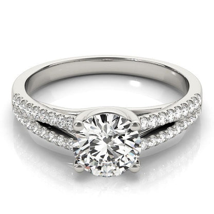 14k White Gold Split Shank Round Diamond Engagement Ring (1 1/8 cttw) RCJ Rings  CELESTIA LUXE JEWELLERS