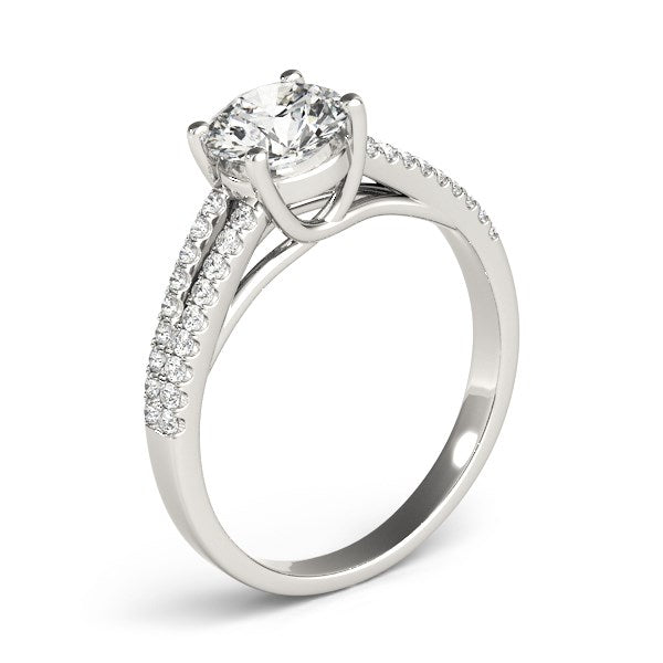 14k White Gold Split Shank Round Diamond Engagement Ring (1 1/8 cttw) RCJ Rings  CELESTIA LUXE JEWELLERS