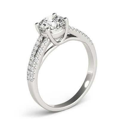 14k White Gold Split Shank Round Diamond Engagement Ring (1 1/8 cttw) RCJ Rings  CELESTIA LUXE JEWELLERS