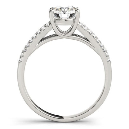 14k White Gold Split Shank Round Diamond Engagement Ring (1 1/8 cttw) RCJ Rings  CELESTIA LUXE JEWELLERS