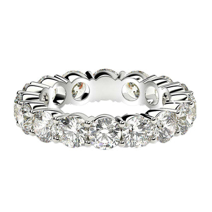 Round Cut Lab Grown Diamond Eternity Ring in 14k White Gold (4 cttw FG/VS2) RCJ Rings  CELESTIA LUXE JEWELLERS