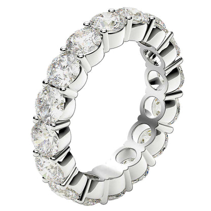 Round Cut Lab Grown Diamond Eternity Ring in 14k White Gold (4 cttw FG/VS2) RCJ Rings  CELESTIA LUXE JEWELLERS