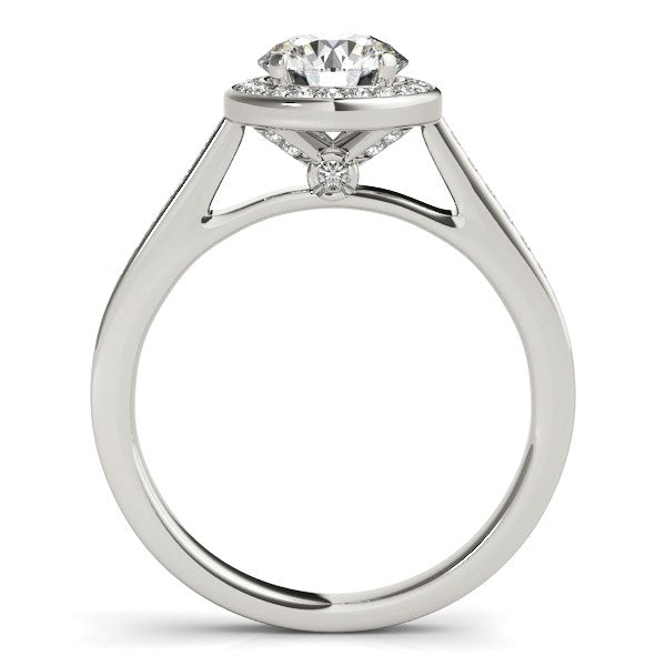 14k White Gold Halo Round Diamond Engagement Ring (1 1/4 cttw) RCJ Rings  CELESTIA LUXE JEWELLERS