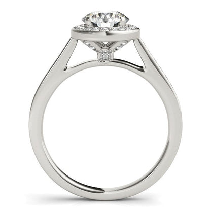 14k White Gold Halo Round Diamond Engagement Ring (1 1/4 cttw) RCJ Rings  CELESTIA LUXE JEWELLERS