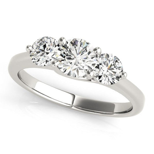 14k White Gold Classic 3 Stone Round Diamond Engagement Ring (1 cttw) RCJ Rings  CELESTIA LUXE JEWELLERS