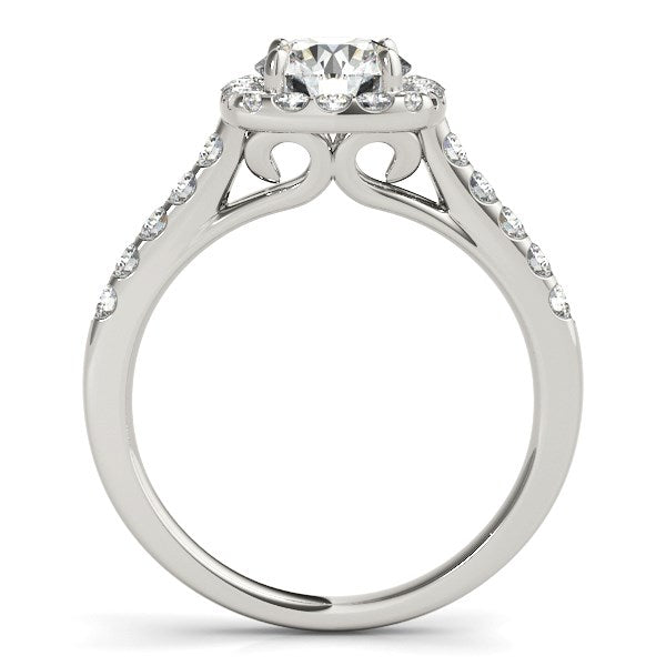 Square Shape Halo Diamond Engagement Ring in 14k White Gold (1 1/2 cttw) RCJ Rings  CELESTIA LUXE JEWELLERS