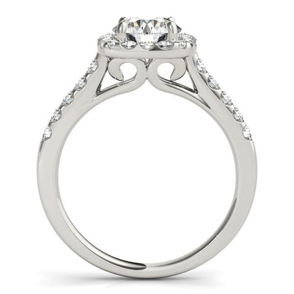 Square Shape Halo Diamond Engagement Ring in 14k White Gold (1 1/2 cttw) RCJ Rings  CELESTIA LUXE JEWELLERS