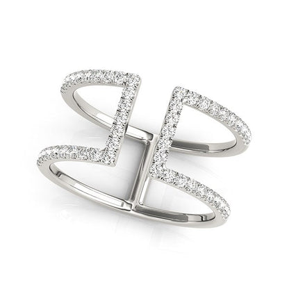 14k White Gold Modern Dual Band Style Diamond Ring (1/2 cttw) RCJ Rings  CELESTIA LUXE JEWELLERS