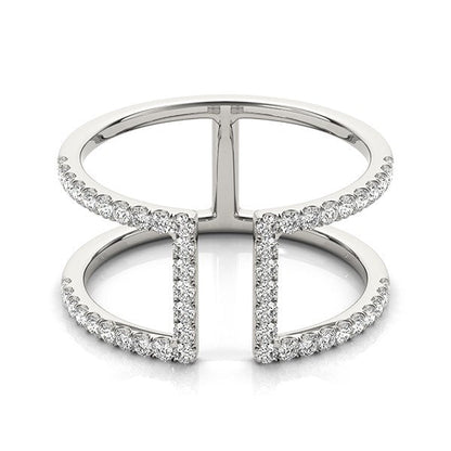 14k White Gold Modern Dual Band Style Diamond Ring (1/2 cttw) RCJ Rings  CELESTIA LUXE JEWELLERS