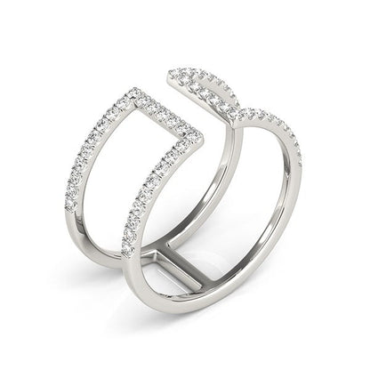 14k White Gold Modern Dual Band Style Diamond Ring (1/2 cttw) RCJ Rings  CELESTIA LUXE JEWELLERS