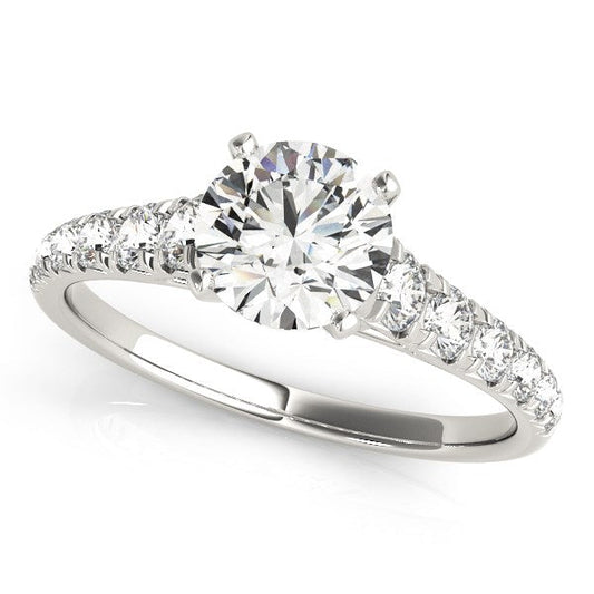 14k White Gold Prong Set Graduated Diamond Engagement Ring (1 7/8 cttw) RCJ Rings  CELESTIA LUXE JEWELLERS
