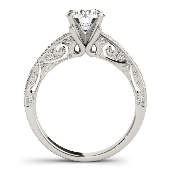 14k White Gold Antique Pronged Round Diamond Engagement Ring (1 1/8 cttw) RCJ Rings  CELESTIA LUXE JEWELLERS