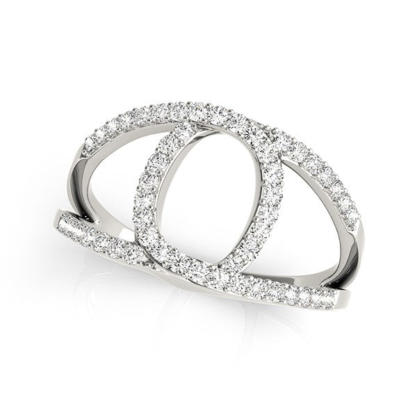 14k White Gold Diamond Loop Style Dual Band Ring (1/2 cttw) RCJ Rings  CELESTIA LUXE JEWELLERS
