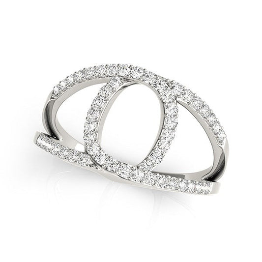 14k White Gold Diamond Loop Style Dual Band Ring (1/2 cttw) RCJ Rings  CELESTIA LUXE JEWELLERS
