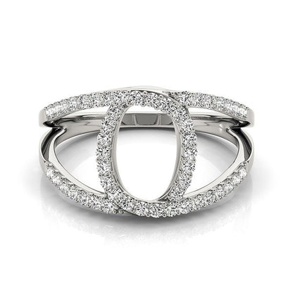 14k White Gold Diamond Loop Style Dual Band Ring (1/2 cttw) RCJ Rings  CELESTIA LUXE JEWELLERS