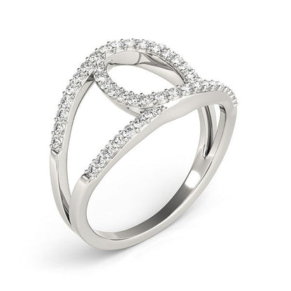 14k White Gold Diamond Loop Style Dual Band Ring (1/2 cttw) RCJ Rings  CELESTIA LUXE JEWELLERS