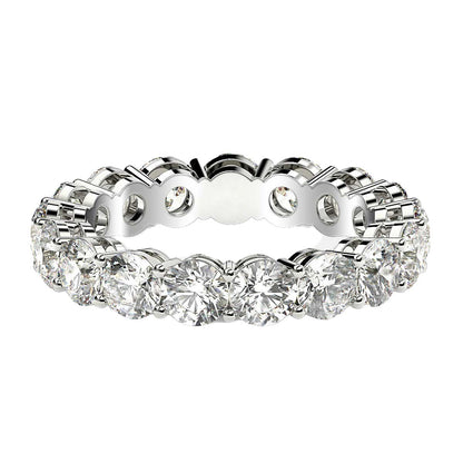 Round Cut Lab Grown Diamond Eternity Ring in 14k White Gold (3 cttw FG/VS2) RCJ Rings  CELESTIA LUXE JEWELLERS