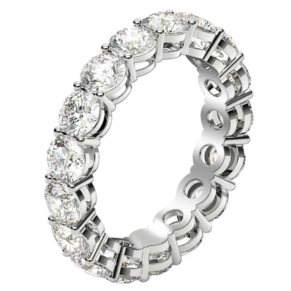 Round Cut Lab Grown Diamond Eternity Ring in 14k White Gold (3 cttw FG/VS2) RCJ Rings  CELESTIA LUXE JEWELLERS