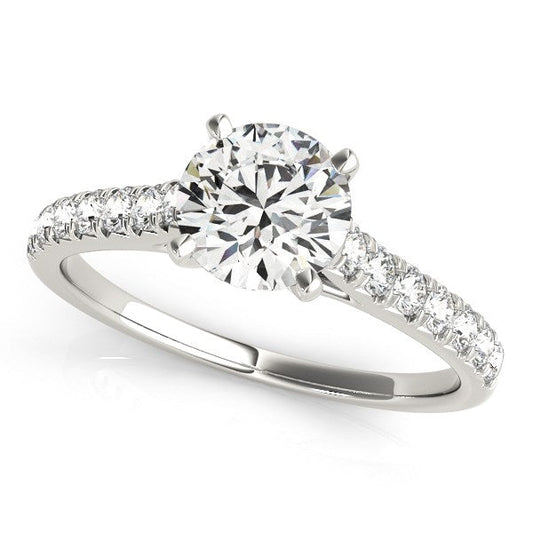 14k White Gold Single Row Band Diamond Engagement Ring (1 1/3 cttw) RCJ Rings  CELESTIA LUXE JEWELLERS