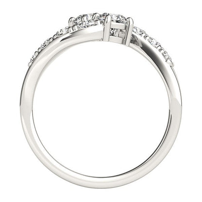 14k White Gold Two Stone Overlap Design Diamond Ring (1 cttw) RCJ Rings  CELESTIA LUXE JEWELLERS