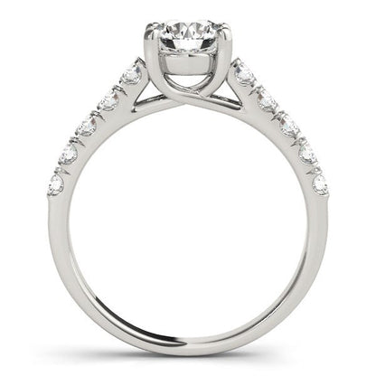 14k White Gold Round Trellis Setting Diamond Engagement Ring (1 cttw) RCJ Rings  CELESTIA LUXE JEWELLERS