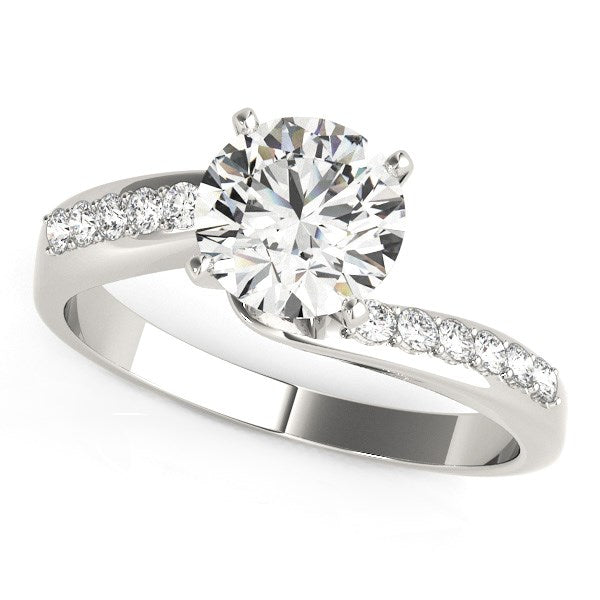 14k White Gold Bypass Round Pronged Diamond Engagement Ring (1 5/8 cttw) RCJ Rings  CELESTIA LUXE JEWELLERS