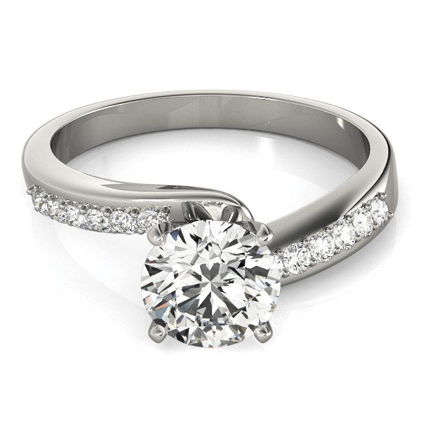 14k White Gold Bypass Round Pronged Diamond Engagement Ring (1 5/8 cttw) RCJ Rings  CELESTIA LUXE JEWELLERS