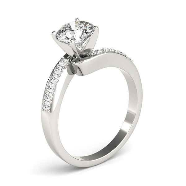 14k White Gold Bypass Round Pronged Diamond Engagement Ring (1 5/8 cttw) RCJ Rings  CELESTIA LUXE JEWELLERS