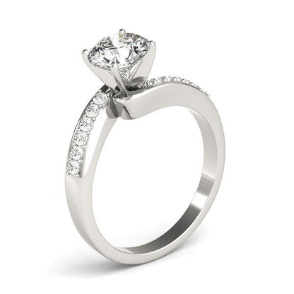 14k White Gold Bypass Round Pronged Diamond Engagement Ring (1 5/8 cttw) RCJ Rings  CELESTIA LUXE JEWELLERS