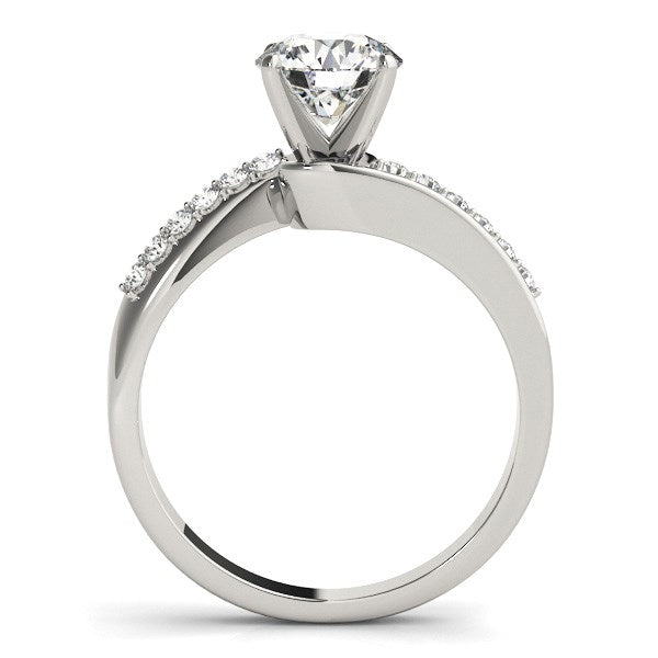 14k White Gold Bypass Round Pronged Diamond Engagement Ring (1 5/8 cttw) RCJ Rings  CELESTIA LUXE JEWELLERS