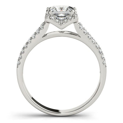 14k White Gold Princes Cut Halo Split Shank Diamond Engagement Ring (2 cttw) RCJ Rings  CELESTIA LUXE JEWELLERS