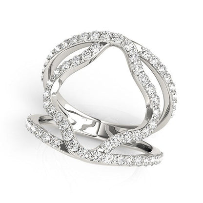 14k White Gold Diamond Flower Style Dual Band Ring (5/8 cttw) RCJ Rings  CELESTIA LUXE JEWELLERS