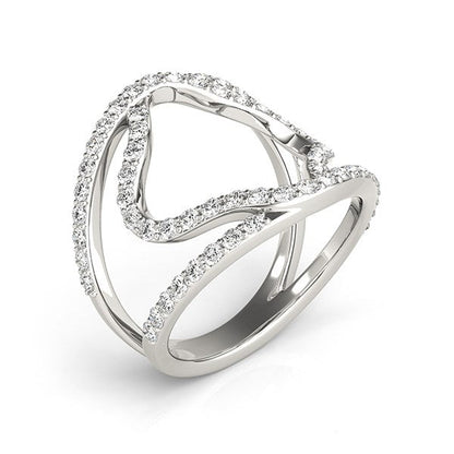 14k White Gold Diamond Flower Style Dual Band Ring (5/8 cttw) RCJ Rings  CELESTIA LUXE JEWELLERS